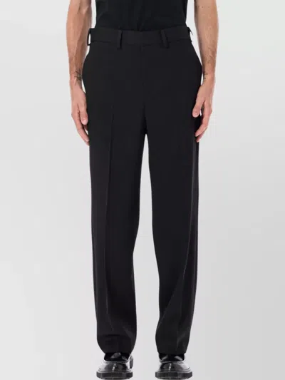 Berner Kuhl Virgin Wool Straight-leg Tailored Trousers In Black
