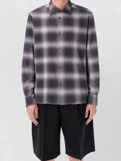 Berner Kuhl Volume Seersucker Check Shirt Curved Hem In Multi