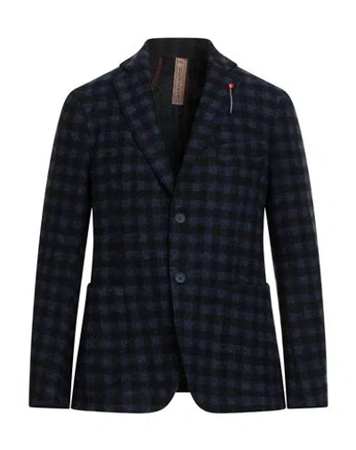 Bernese Milano Man Blazer Blue Size 40 Acrylic, Polyester, Virgin Wool In Multi