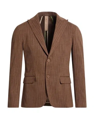 Bernese Milano Man Blazer Brown Size 36 Cotton, Polyamide, Elastane