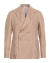 Bernese Milano Man Blazer Camel Size 42 Linen In Brown