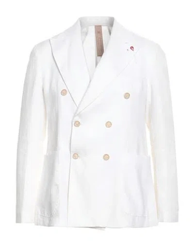 Bernese Milano Man Blazer Ivory Size 42 Linen In White