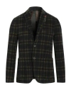 Bernese Milano Man Blazer Military Green Size 38 Cotton, Elastane In Black