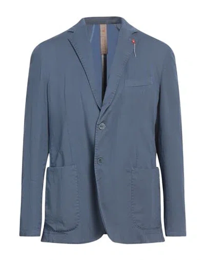 Bernese Milano Man Blazer Pastel Blue Size 46 Lyocell, Cotton, Elastane