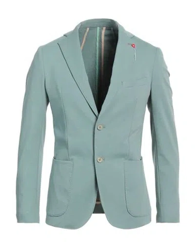 Bernese Milano Man Blazer Turquoise Size 36 Cotton, Polyamide, Elastane In Blue