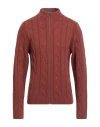 Bernese Milano Man Cardigan Brick Size 3xl Wool, Modal