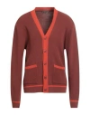Bernese Milano Man Cardigan Brick Size 3xl Wool, Modal
