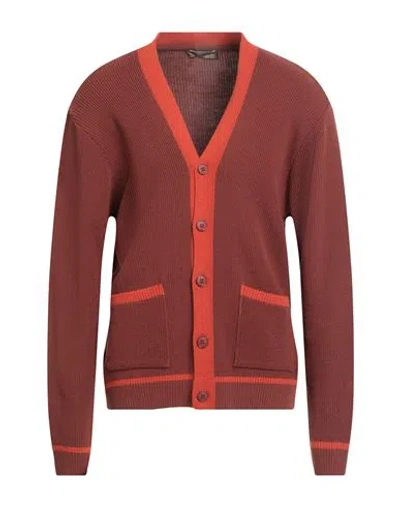 Bernese Milano Man Cardigan Brick Size 3xl Wool, Modal