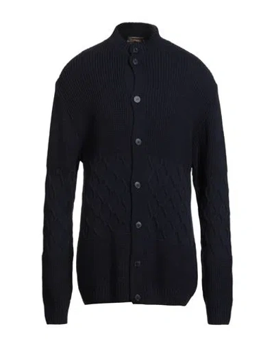 Bernese Milano Man Cardigan Midnight Blue Size 3xl Wool, Modal