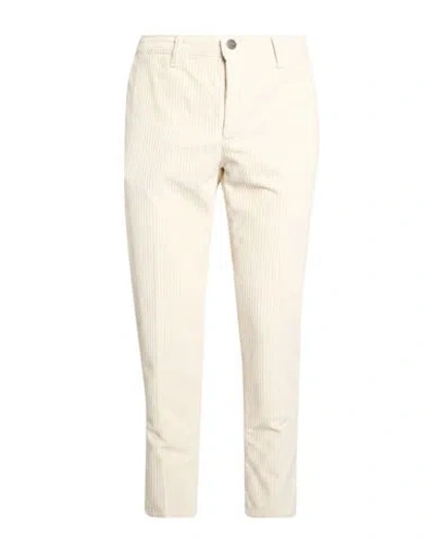 Bernese Milano Man Pants Cream Size 38 Cotton, Elastane In White