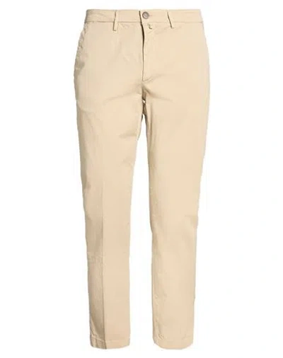 Bernese Milano Man Pants Sand Size 36 Cotton, Elastane In Burgundy