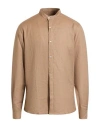 Bernese Milano Man Shirt Light Brown Size Xl Linen