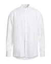 Bernese Milano Man Shirt White Size L Linen In Red