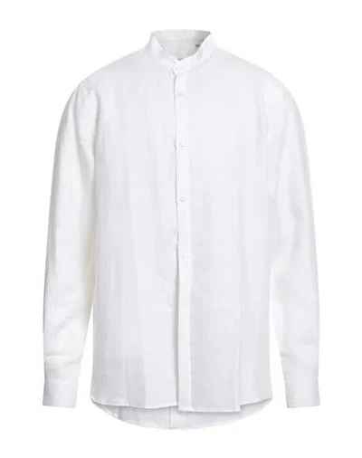 Bernese Milano Man Shirt White Size L Linen In Red