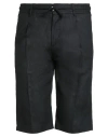 Bernese Milano Man Shorts & Bermuda Shorts Black Size 36 Linen