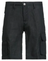 Bernese Milano Man Shorts & Bermuda Shorts Black Size 36 Linen In Black