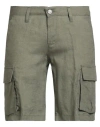 Bernese Milano Man Shorts & Bermuda Shorts Military Green Size 28 Linen
