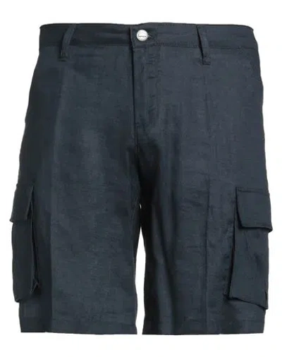 Bernese Milano Man Shorts & Bermuda Shorts Navy Size 30 Linen In Blue