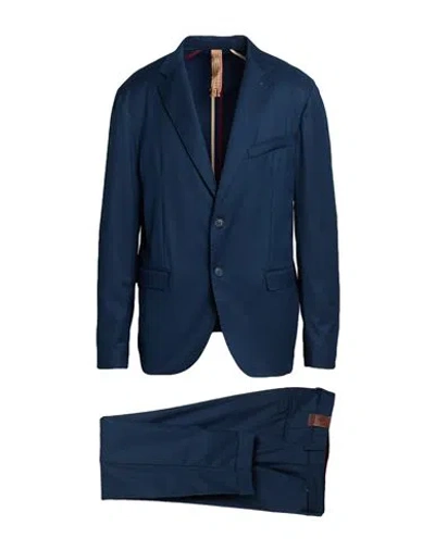 Bernese Milano Man Suit Navy Size 46 Polyester, Viscose, Elastane In Blue