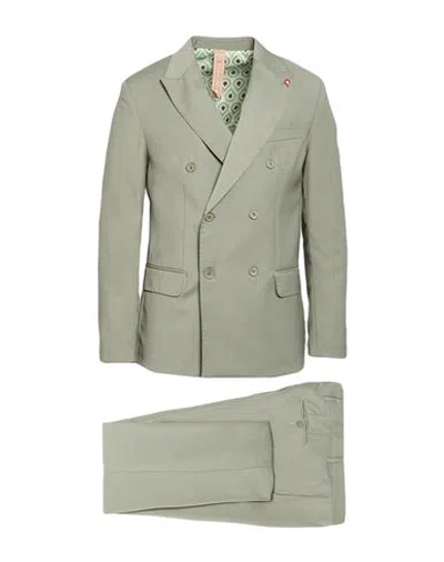 Bernese Milano Man Suit Sage Green Size 46 Polyester, Wool, Elastane