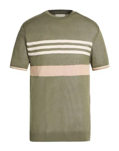 Bernese Milano Man Sweater Military Green Size Xxl Cotton