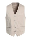 Bernese Milano Man Tailored Vest Beige Size 36 Cotton, Elastane In Beige