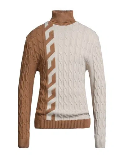 Bernese Milano Man Turtleneck Ivory Size Xl Wool, Modacrylic In White