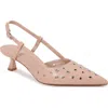 Berness Adeline Grommet Pointed Toe Slingback Pump In Beige