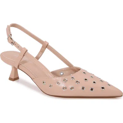Berness Adeline Grommet Pointed Toe Slingback Pump In Beige
