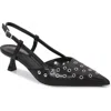 Berness Adeline Grommet Pointed Toe Slingback Pump In Black