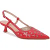 Berness Adeline Grommet Pointed Toe Slingback Pump In Red
