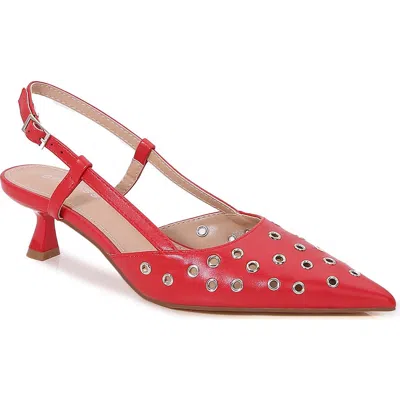 Berness Adeline Grommet Pointed Toe Slingback Pump In Red