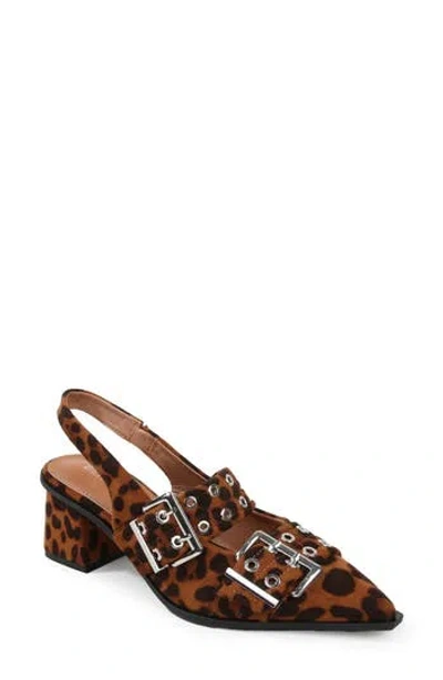 Berness Adrianna Double Buckle Slingback Pump In Leopard