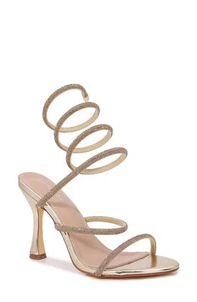 Berness Alexandra Ankle Wrap Sandal In Gold