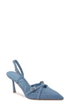 Berness Anderson Pointed Toe Slingback Pump In Denim
