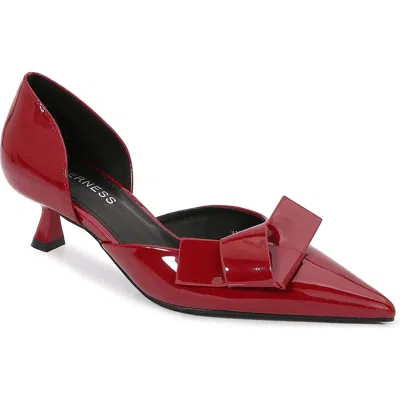 Berness Anne Pointed Toe Kitten Heel Pump In Burgundy