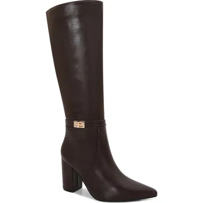 Berness Arkady Block Heel Riding Boot In Brown
