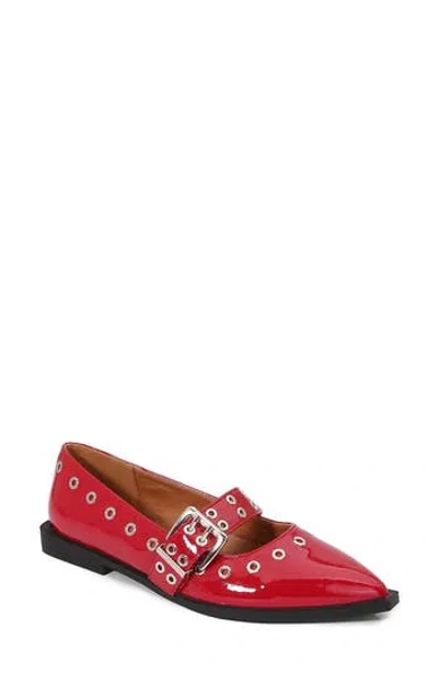Berness Astra Grommet Mary Jane Flat In Red
