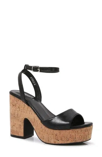 Berness Averie Cork Platfrom Sandal In Black