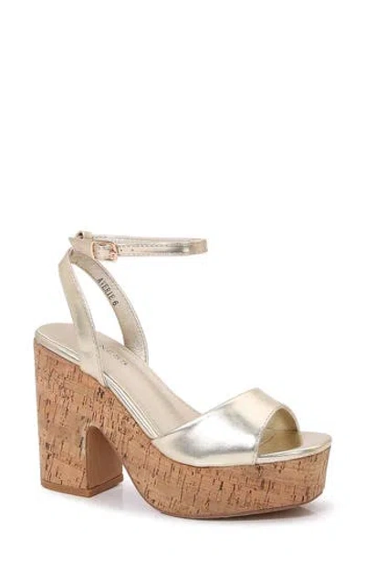Berness Averie Cork Platfrom Sandal In Gold
