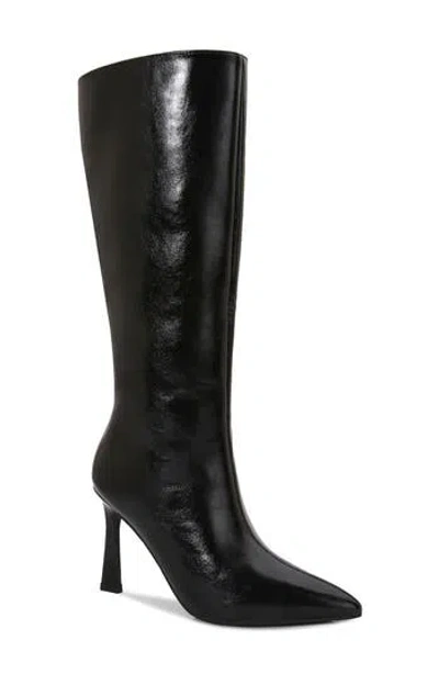 Berness Babs Stiletto Knee High Faux Leather Boot In Black