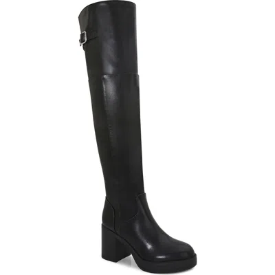 Berness Banks Over The Knee Faux Leather Boot In Black Pu