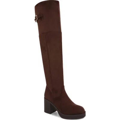 Berness Banks Over The Knee Faux Leather Boot In Brown