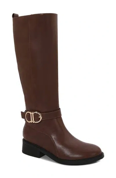 Berness Belinda Faux Leather Riding Boot In Brown