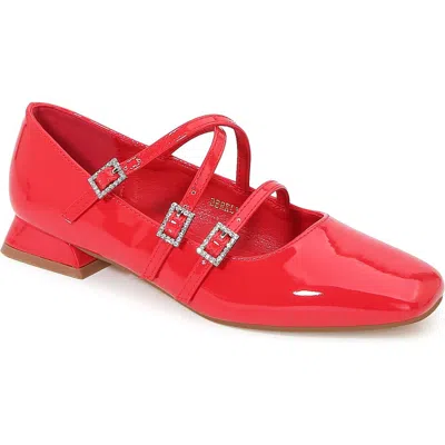 Berness Berkly Strappy Flat In Cherry