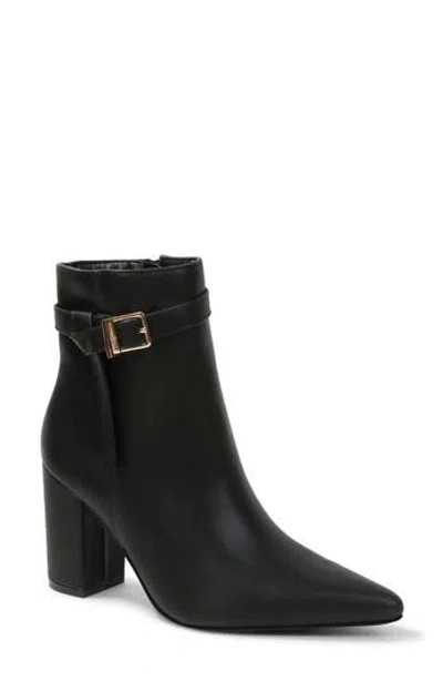 Berness Blanche Faux Leather Pointed Toe Bootie In Black