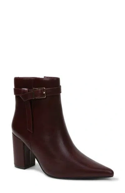 Berness Blanche Faux Leather Pointed Toe Bootie In Wine
