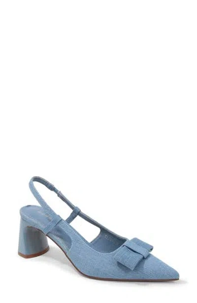 Berness Block Heel Slingback Sandal In Blue