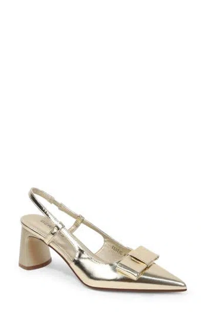 Berness Block Heel Slingback Sandal In Gold