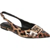 Berness Buckle Slingback Pointed Toe Flat In Brown